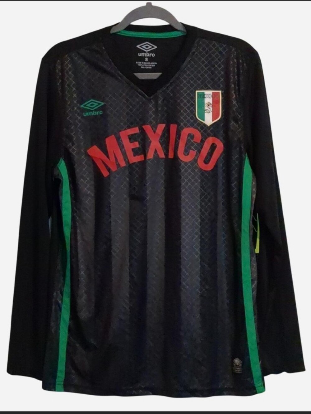 VINTAGE UMBRO MEXICO LONGSLEEVE SOCCER JERSEY SHIRT Size S